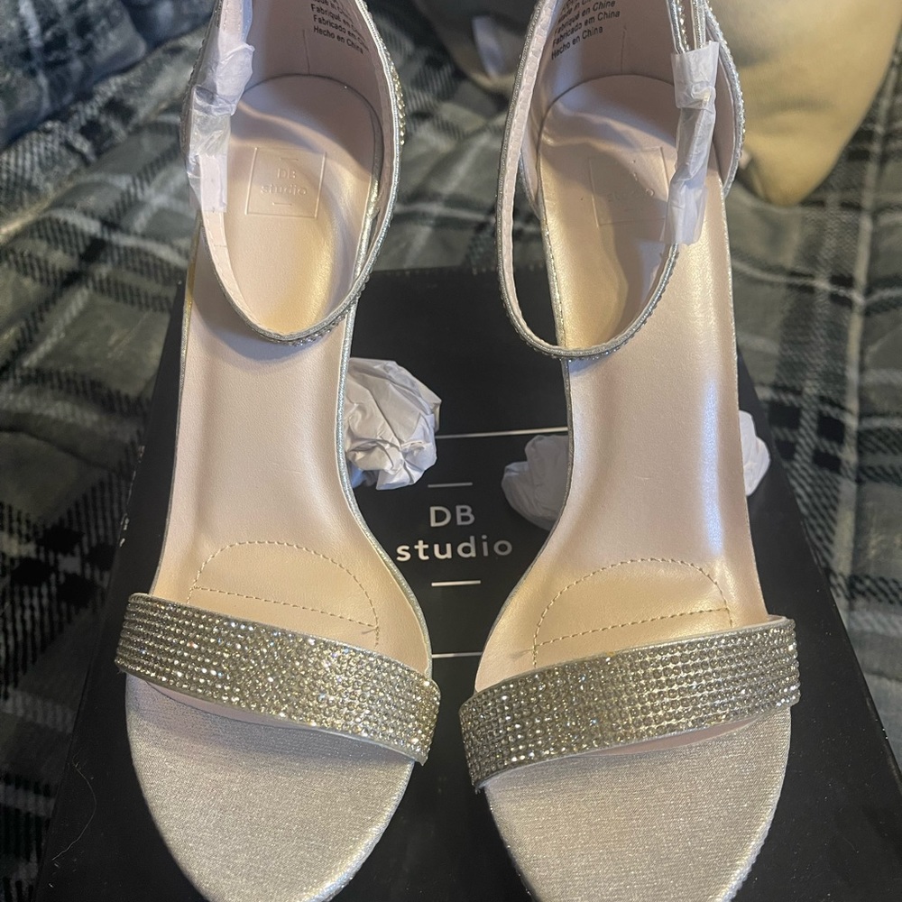 Pave sandal 4” heel, with platform.  Size 7.